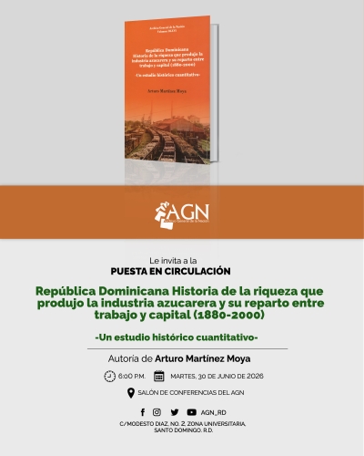 AGN pondrá en circulación libro sobre la historia económica de la industria azucarera dominicana